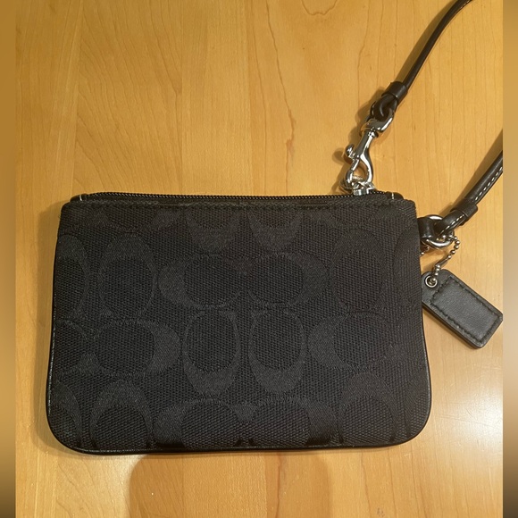 Coach Black Top Zip Wristlet - Picture 5 of 9